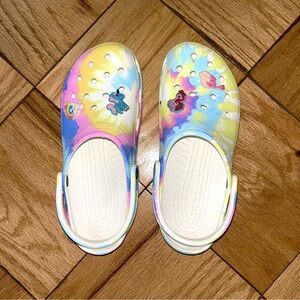 Pastel Tie-Dye Crocs with Charms